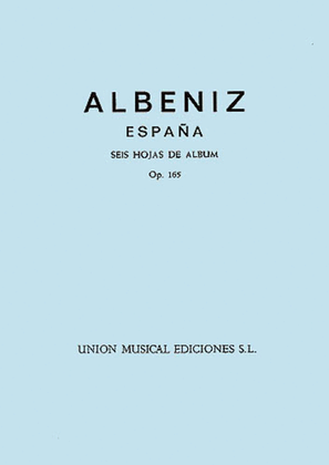 Book cover for Albeniz Espana Op.165 Seis Hojas De Album Complete Piano