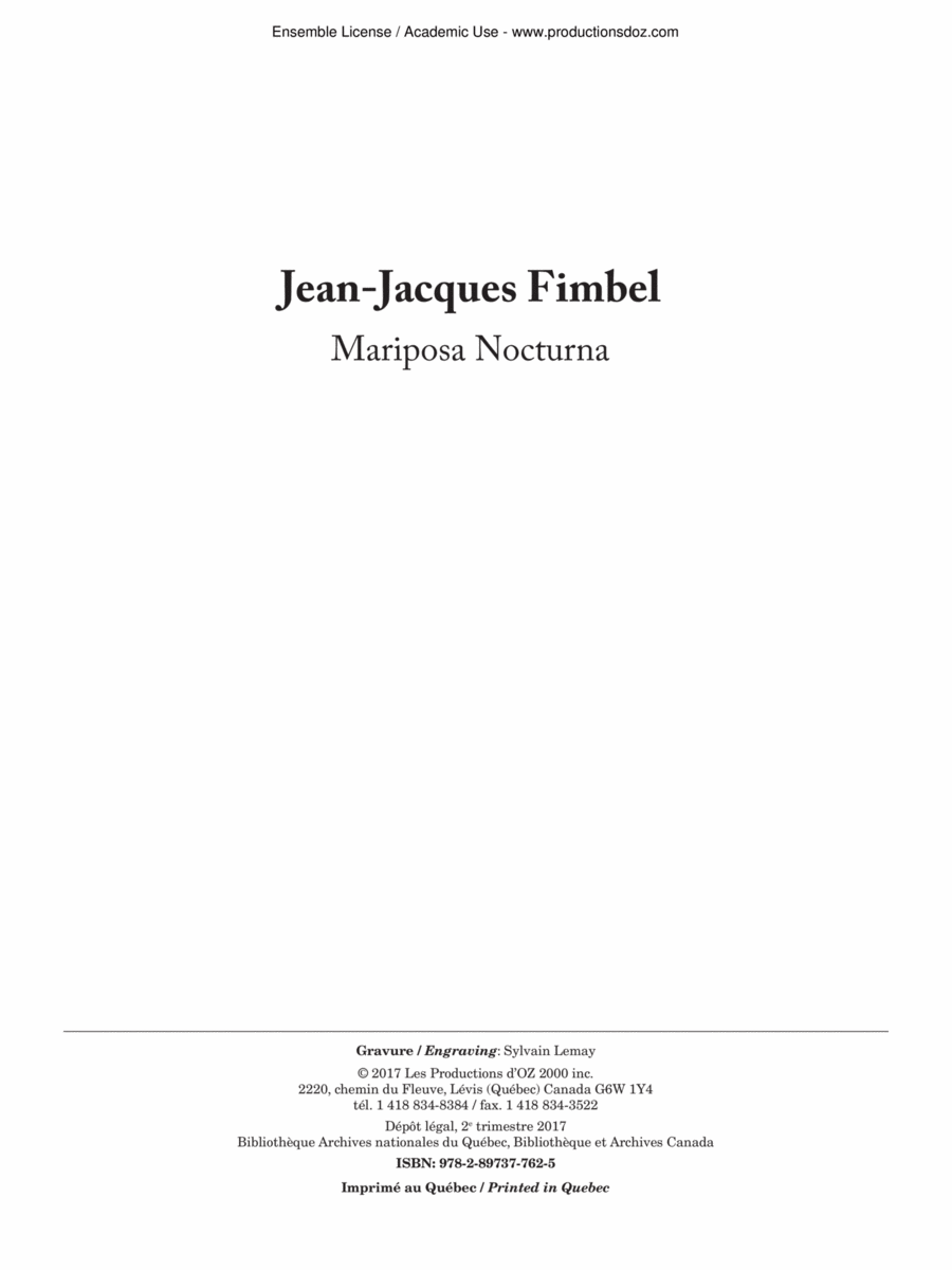 Mariposa Nocturna Classical Guitar scores gallery preview page 1
