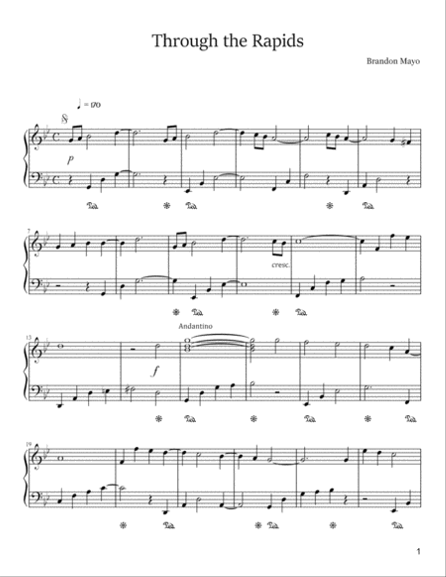 Through the Rapids Piano Solo scores gallery preview page 1