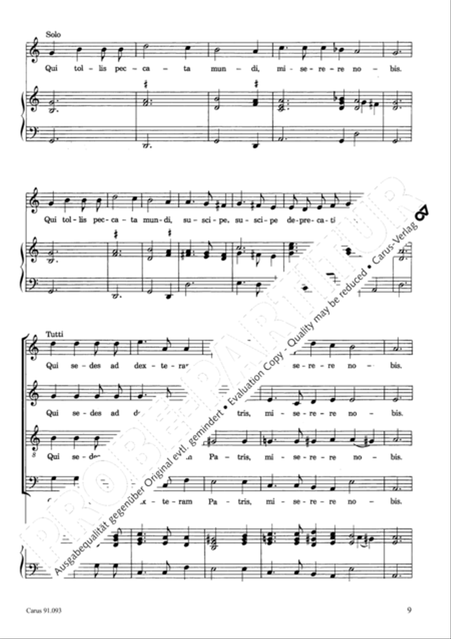 Missa brevis 4-Part scores gallery preview page 12