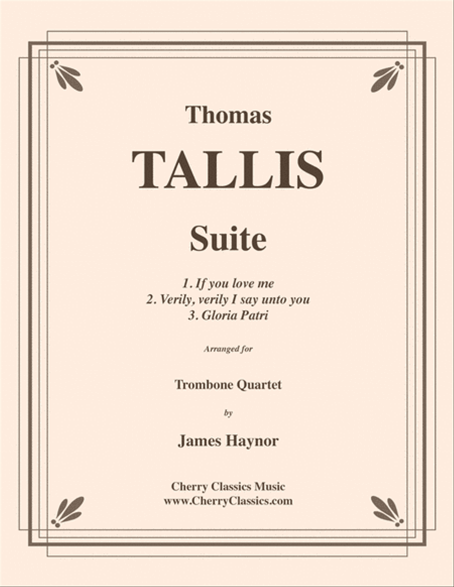 Thomas Tallis Suite for Trombone Quartet Trombone Quartet scores gallery preview page 1