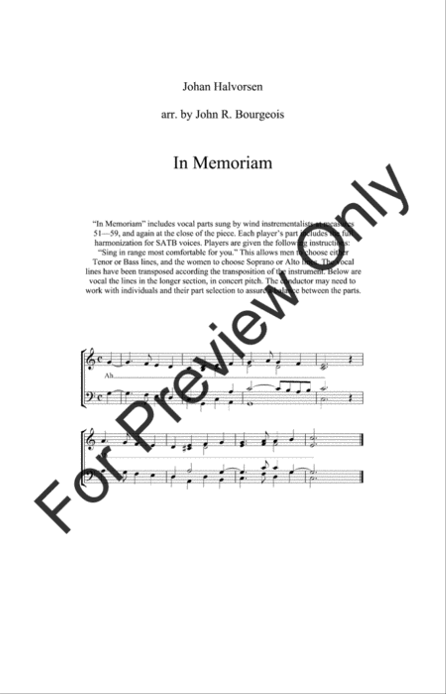 In Memoriam Concert Band scores gallery preview page 4