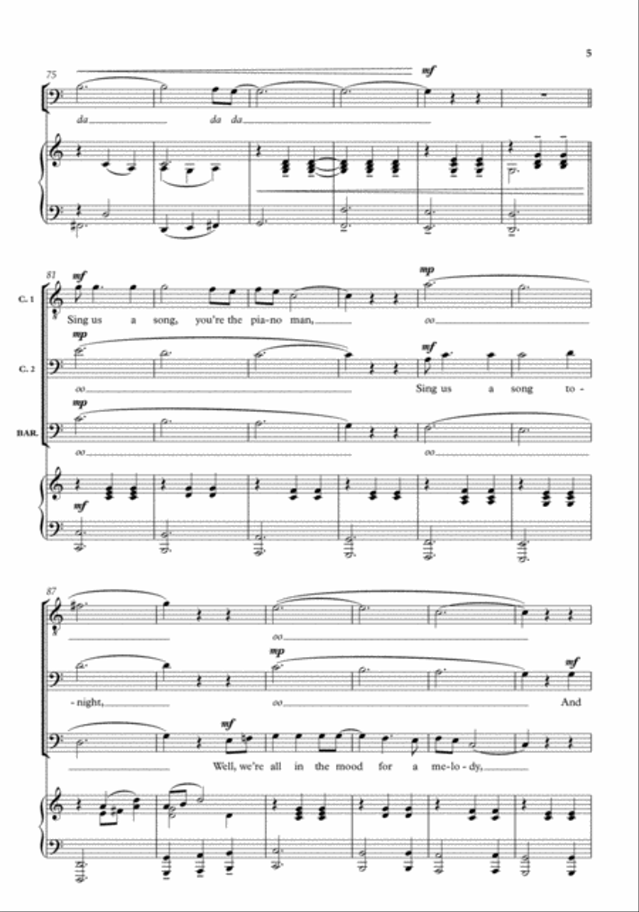 Piano Man Choir scores gallery preview page 5