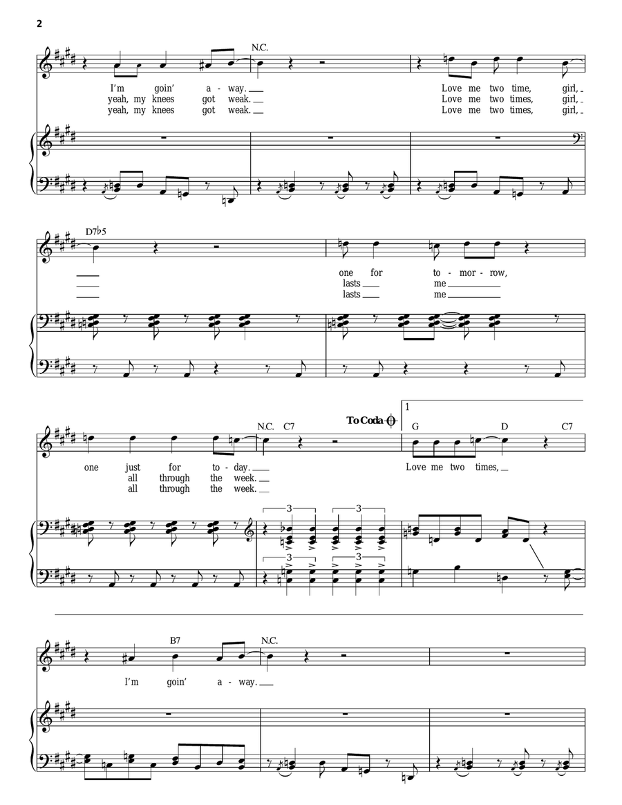 Love Me Two Times Love Me Two Times Piano, Vocal scores gallery preview page 2