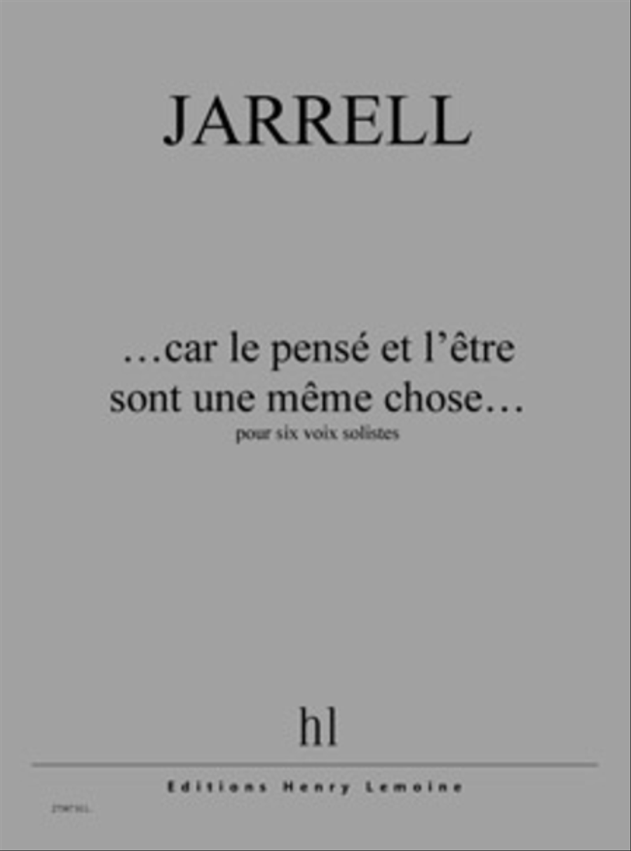 ...Car le pense et l'etre sont une meme chose... Voice Solo scores gallery preview page 1