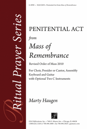 Penitential Act from "Mass of Remembrance" - Guitar edition