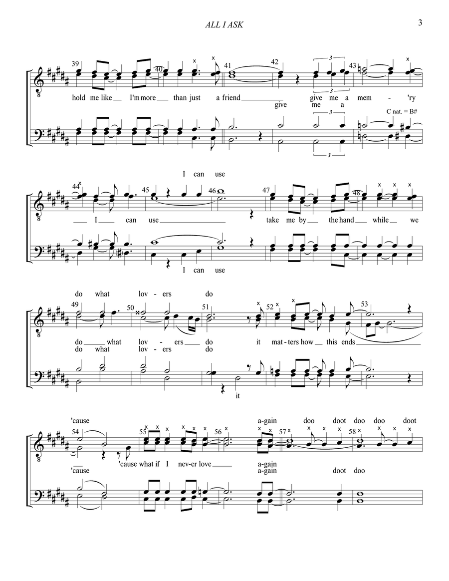 All I Ask TTBB scores gallery preview page 4