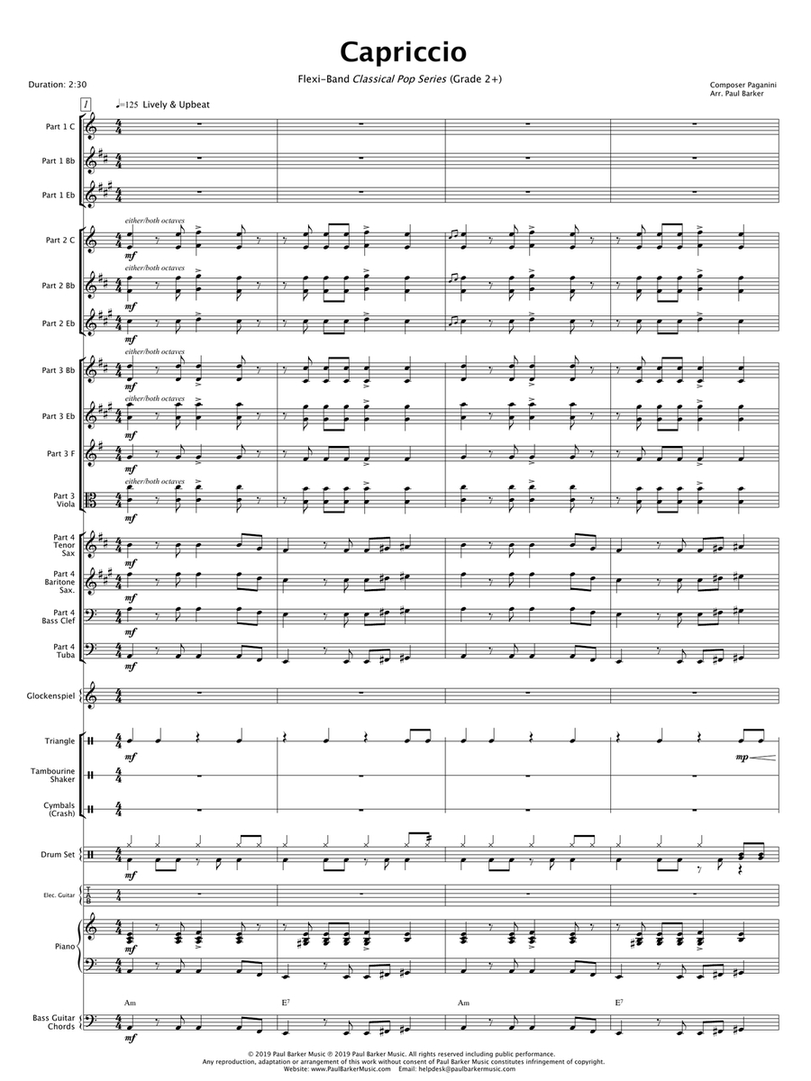 Capriccio (Flexible Instrumentation) Concert Band scores gallery preview page 3