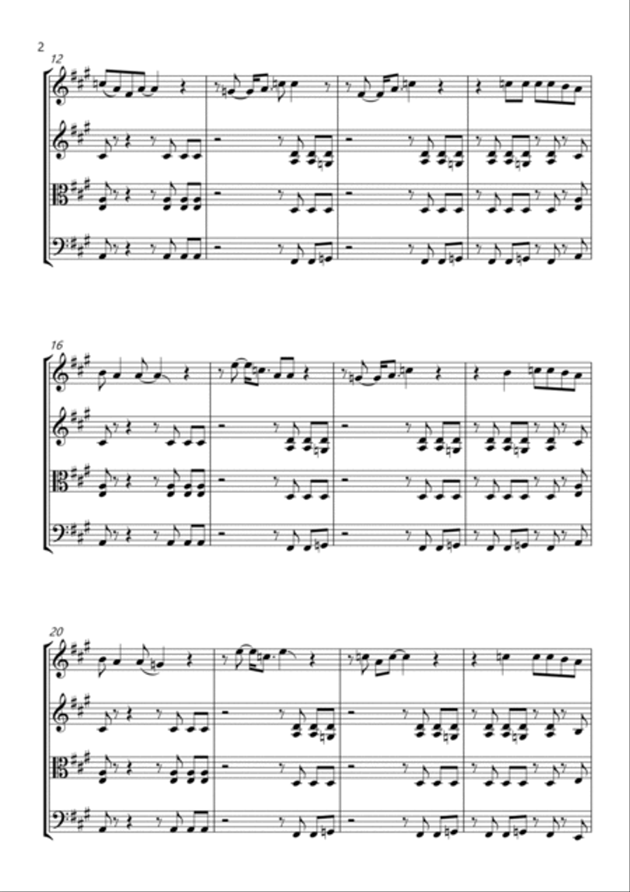 Highway To Hell String Quartet scores gallery preview page 2