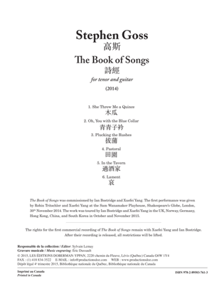 Book cover for The Book of Songs
