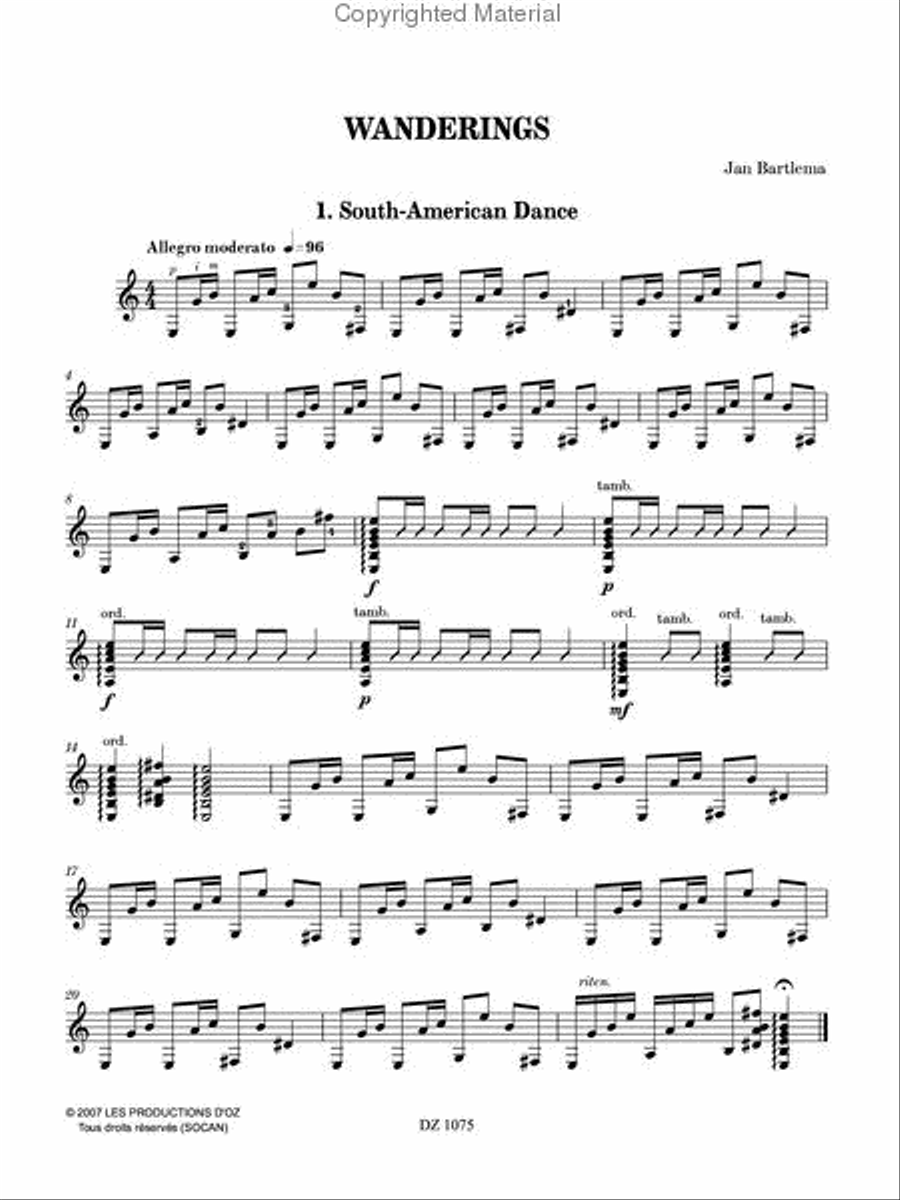 Wanderings Classical Guitar scores gallery preview page 2