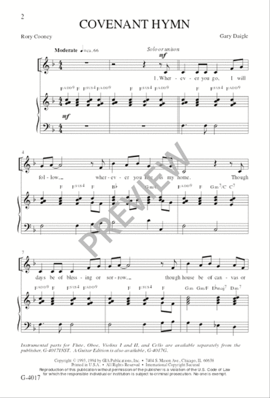 Covenant Hymn - SATB edition image number null