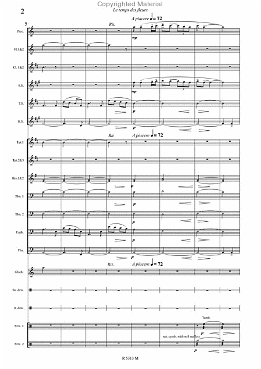 Le temps des fleurs Marching Band scores gallery preview page 3