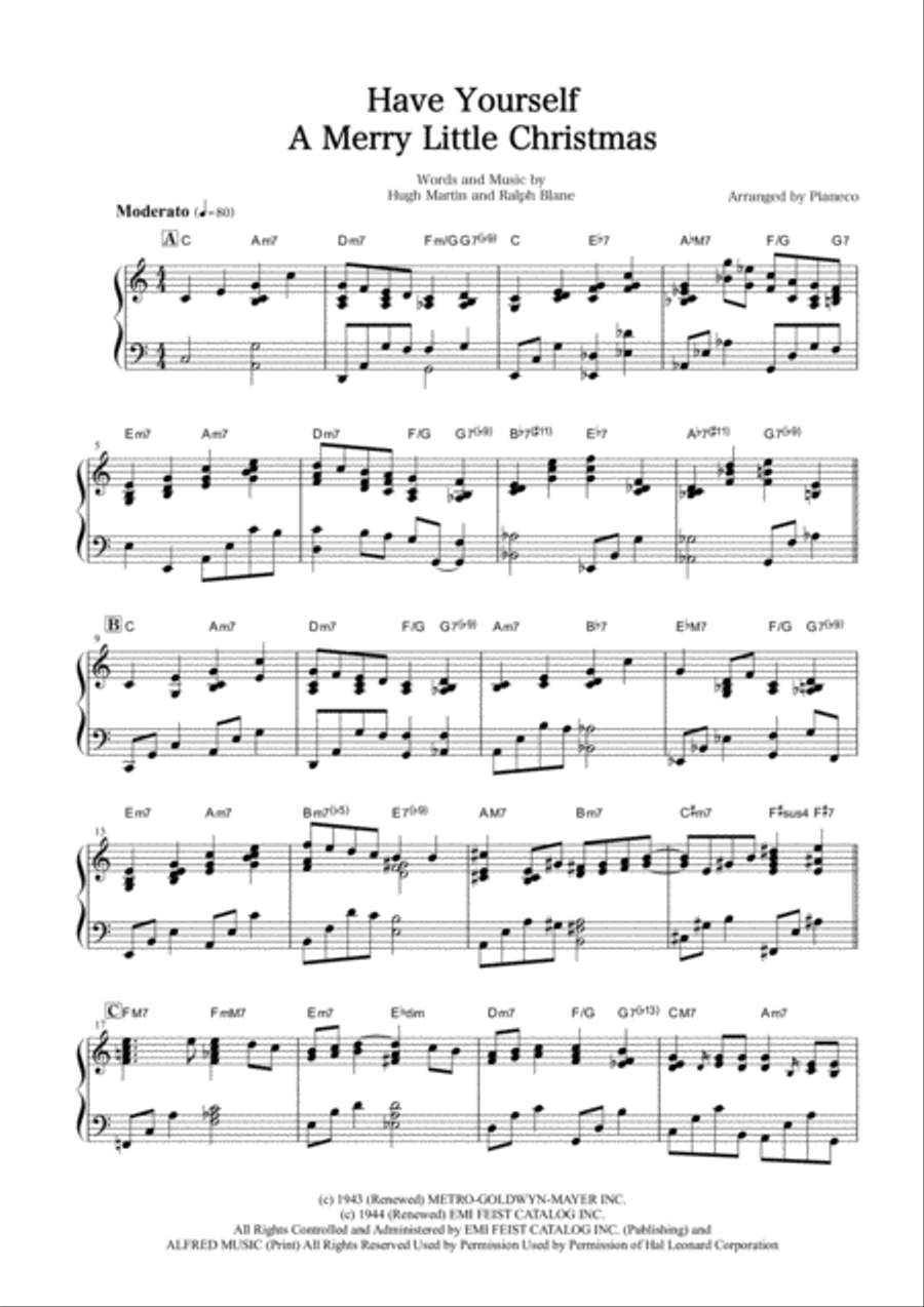 Have Yourself A Merry Little Christmas from MEET ME IN ST. LOUIS Piano Solo scores gallery preview page 1