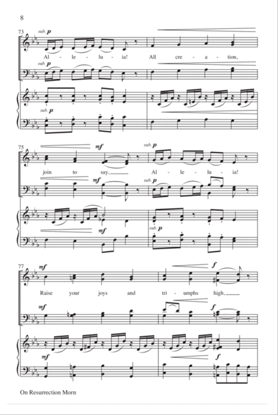 On Resurrection Morn 4-Part scores gallery preview page 8