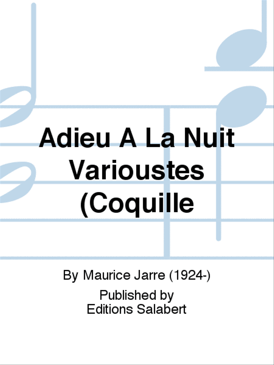 Adieu A La Nuit Varioustes (Coquille Voice Solo scores gallery preview page 1