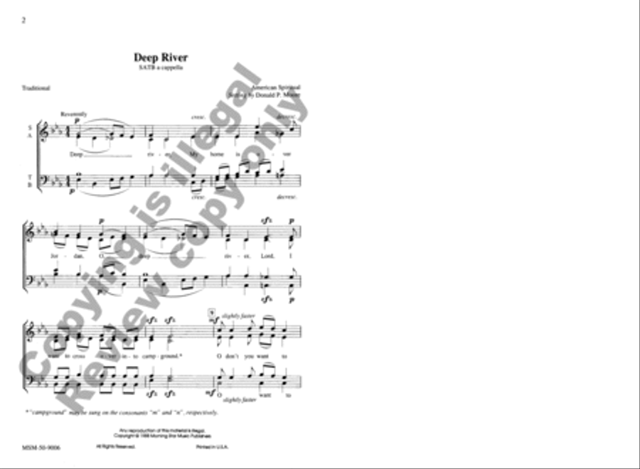 Deep River 4-Part scores gallery preview page 2