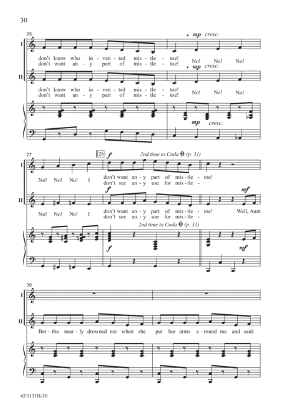 Singable Solutions for Winter Holidays 2-Part scores gallery preview page 30