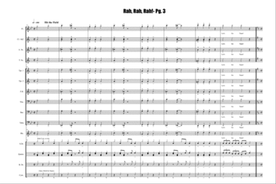 Rah! Rah! Rah! (Cheer Pack) Marching Band scores gallery preview page 4