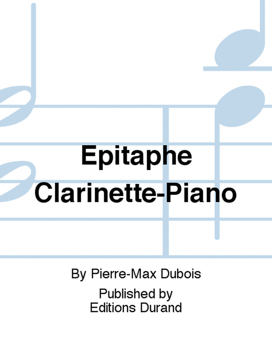 Epitaphe Clarinette-Piano