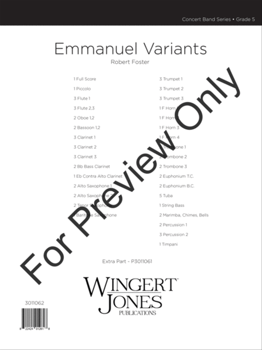 Emmanuel Variants Concert Band scores gallery preview page 2