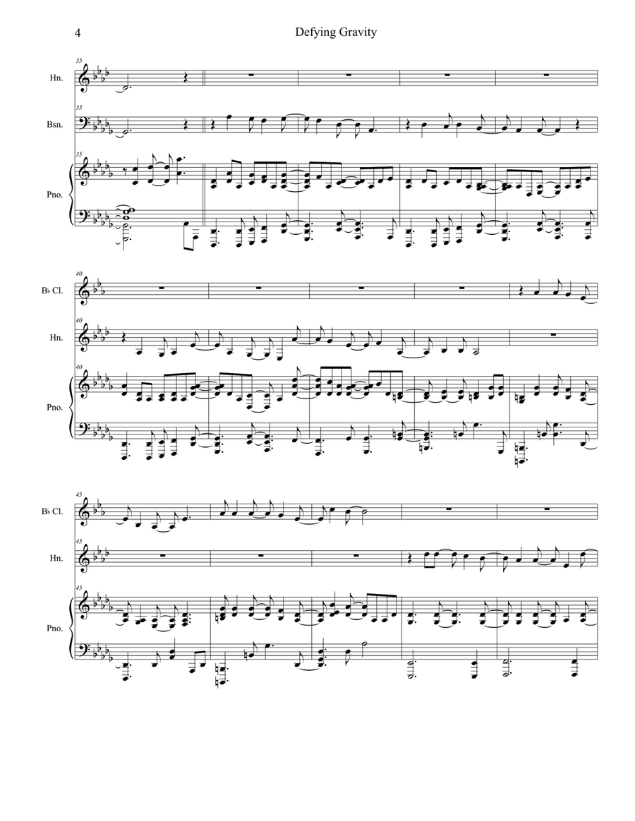 Defying Gravity Woodwind Quintet scores gallery preview page 4