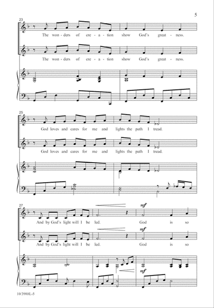 God Is So Good Unison Choir scores gallery preview page 5