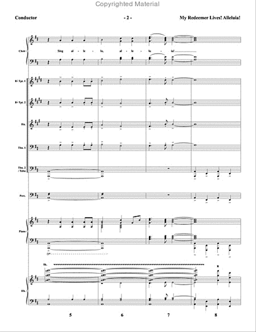 My Redeemer Lives! Alleluia! - Brass and Percussion Score and Parts Choir scores gallery preview page 3
