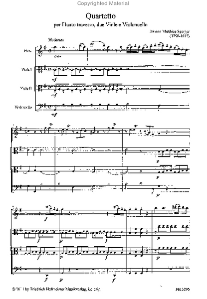 Quartetto per Flauto traverso, due Viole e Violoncello
