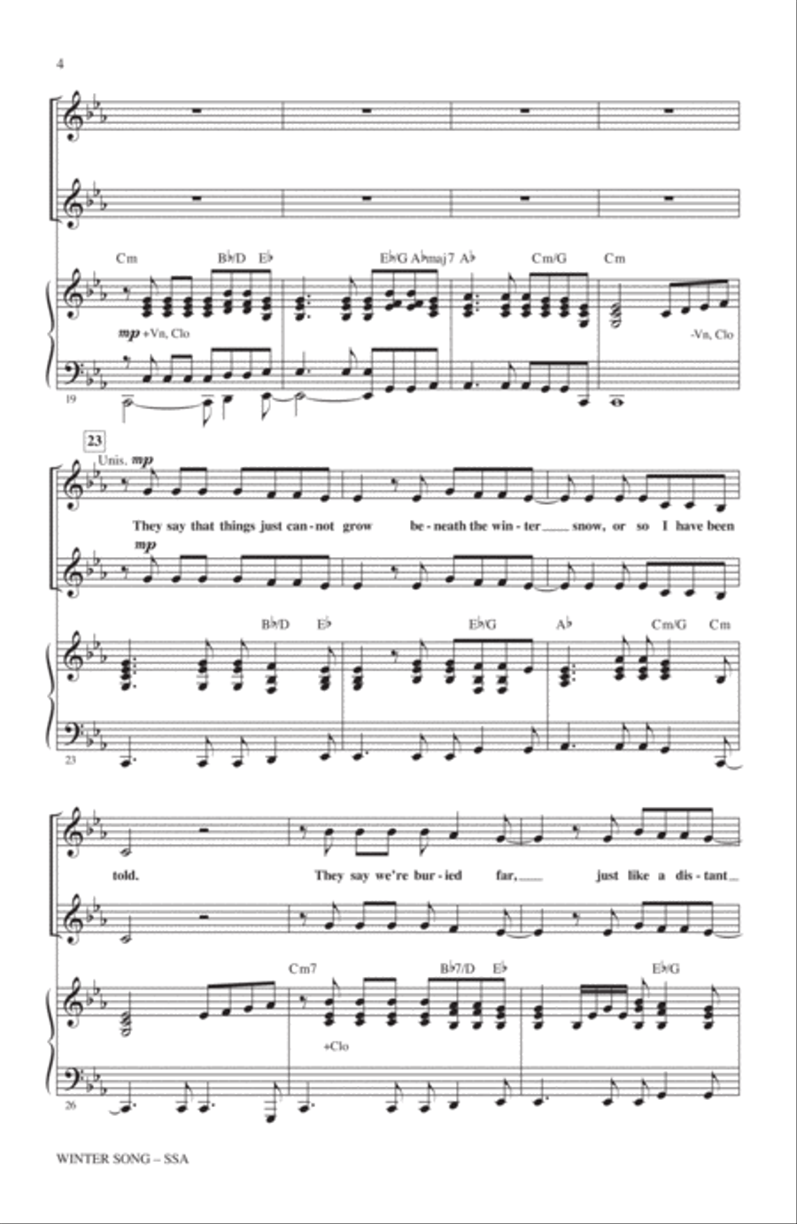 Winter Song (arr. Mac Huff) SSA scores gallery preview page 3