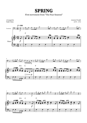 Spring - The Four Seasons for Trombone with Piano Accompaniment (+ CHORDS)