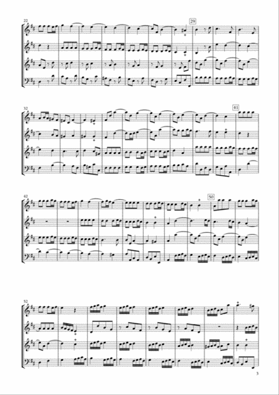 Sonata Op.34-4 for Clarinet Quartet Clarinet Quartet scores gallery preview page 3