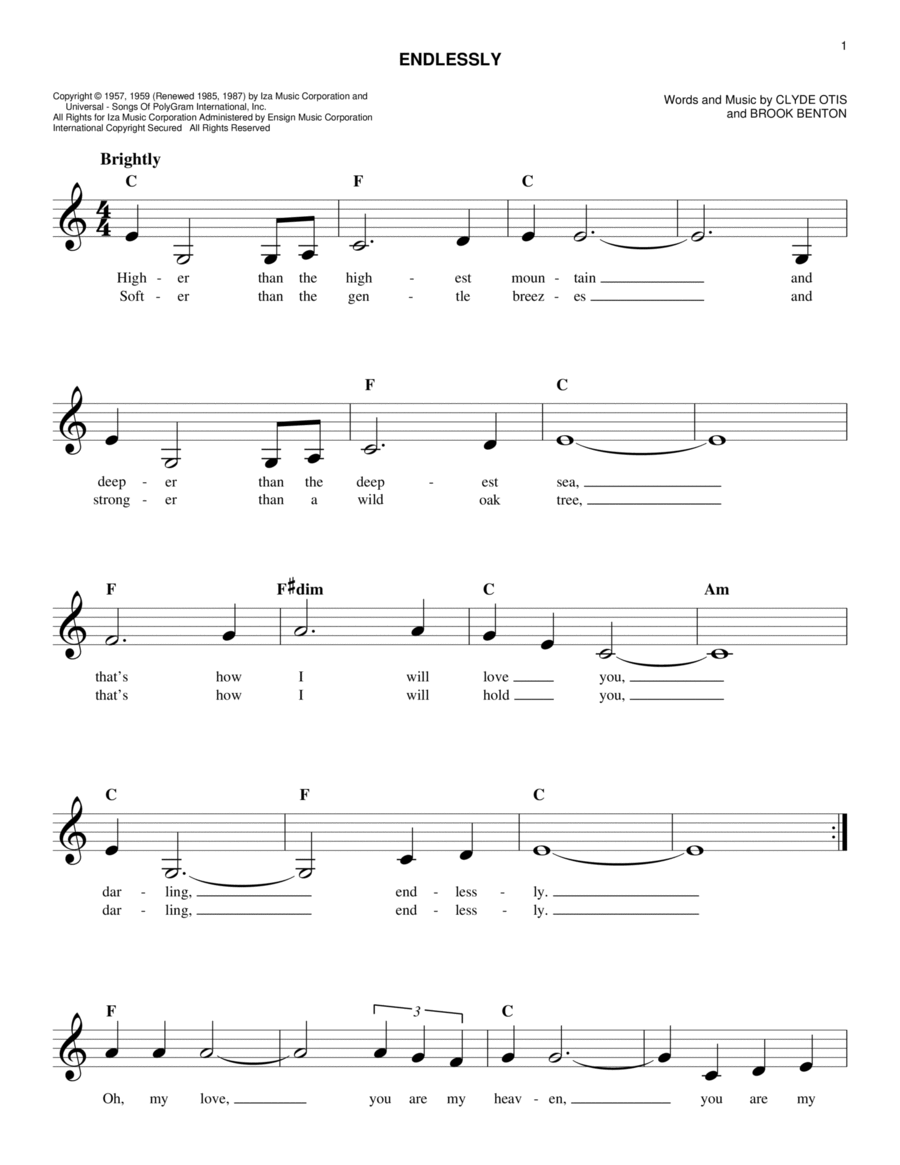 Endlessly Endlessly Piano scores gallery preview page 1