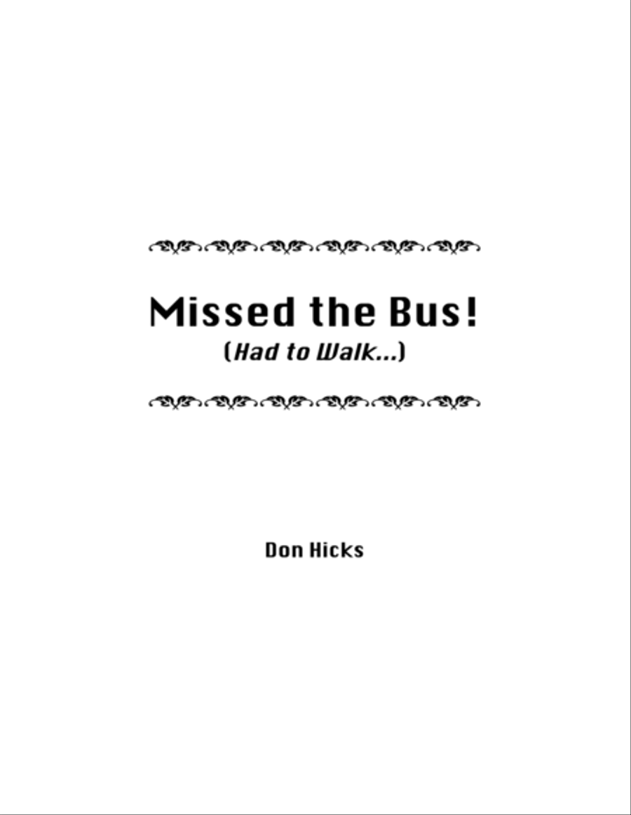 Missed the Bus, Had to Walk... Small Ensemble scores gallery preview page 1