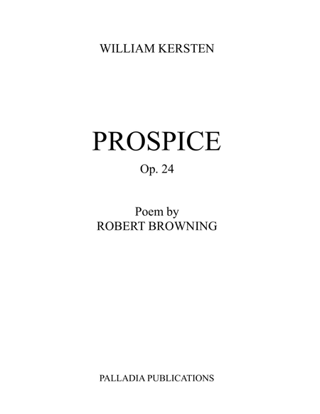 Prospice for Tenor and Orchestra