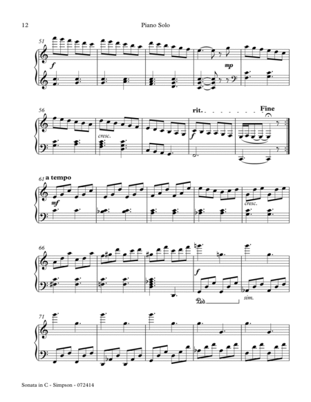Sonatina in C for Piano Solo - 3rd Mvt. image number null