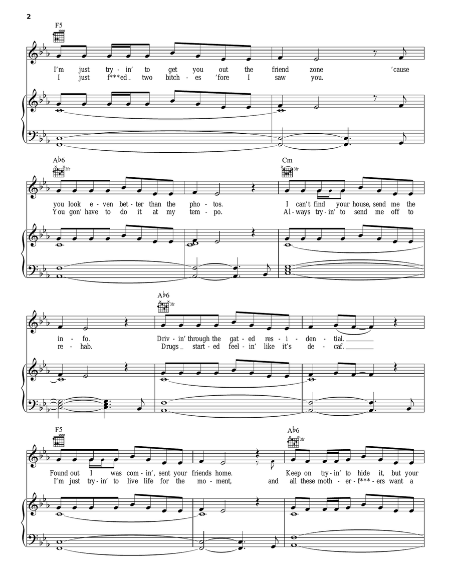 The Hills The Hills Piano, Vocal, Guitar scores gallery preview page 2