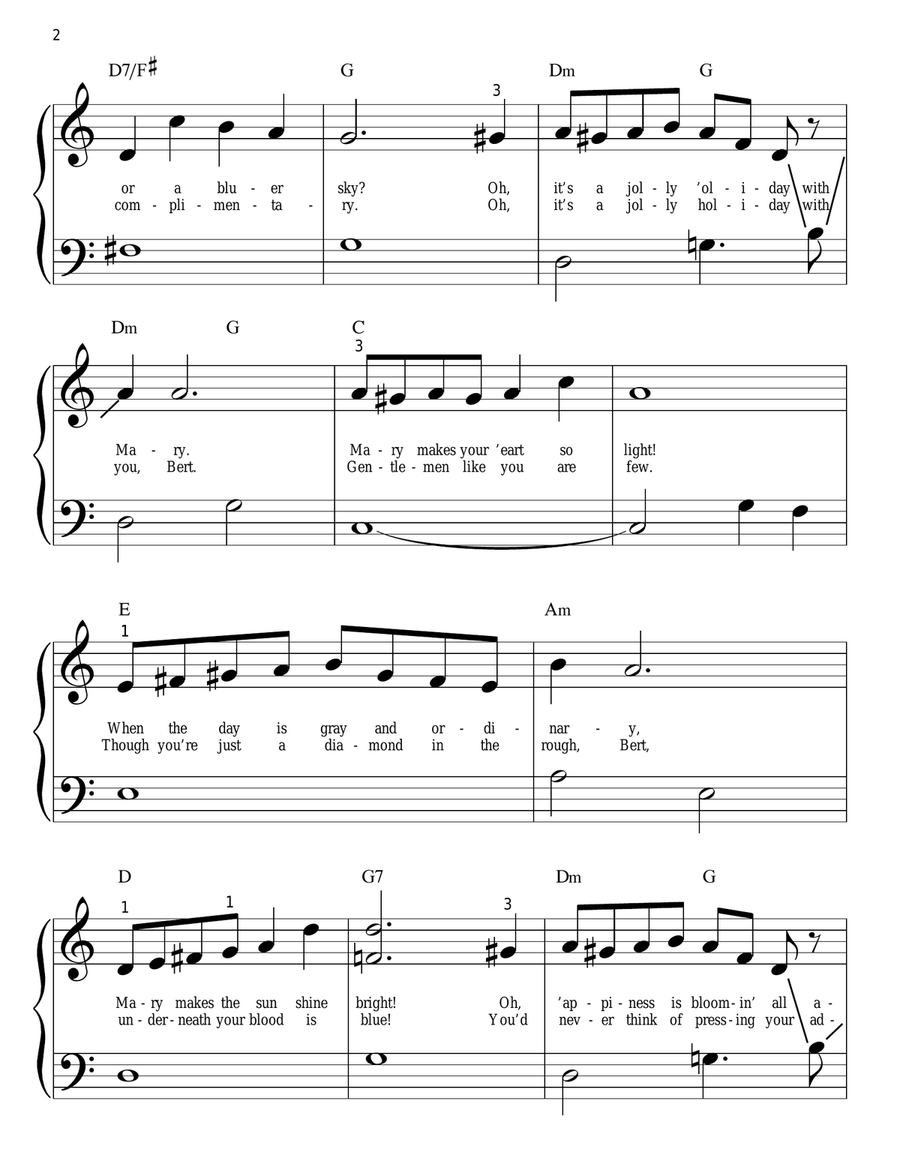 Jolly Holiday Easy Piano scores gallery preview page 2