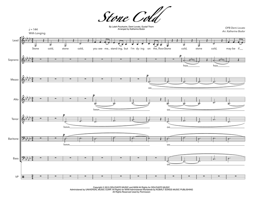 Stone Cold Stone Cold A Cappella scores gallery preview page 1
