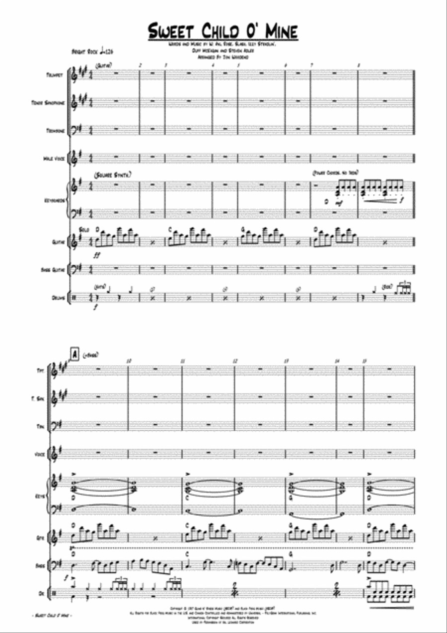 Sweet Child O' Mine Jazz Ensemble scores gallery preview page 5