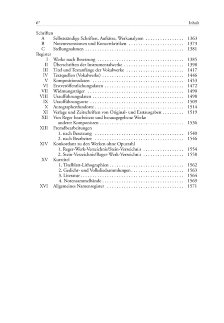 Chronological Thematic Catalog of the Works of Max Reger and Their Sources