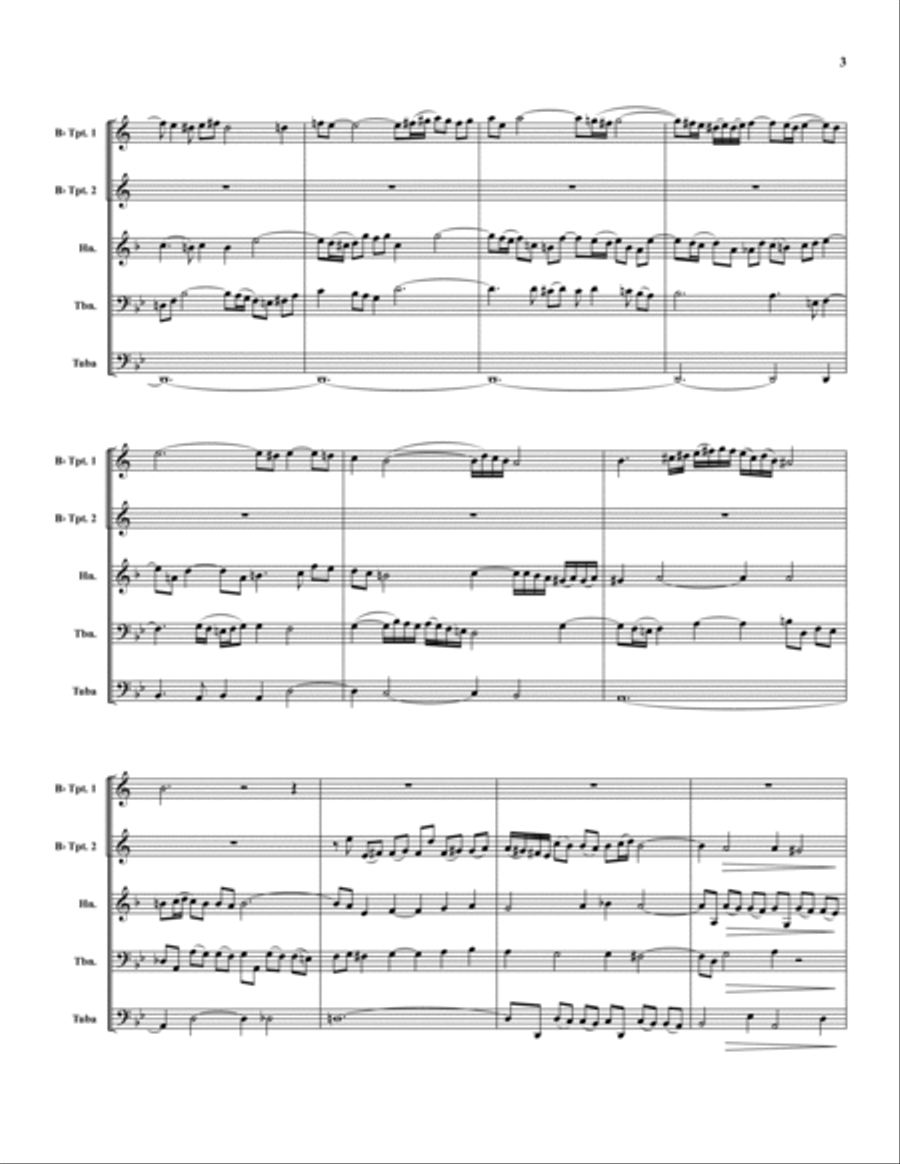 Fantasia and Fuga Brass Quintet scores gallery preview page 3