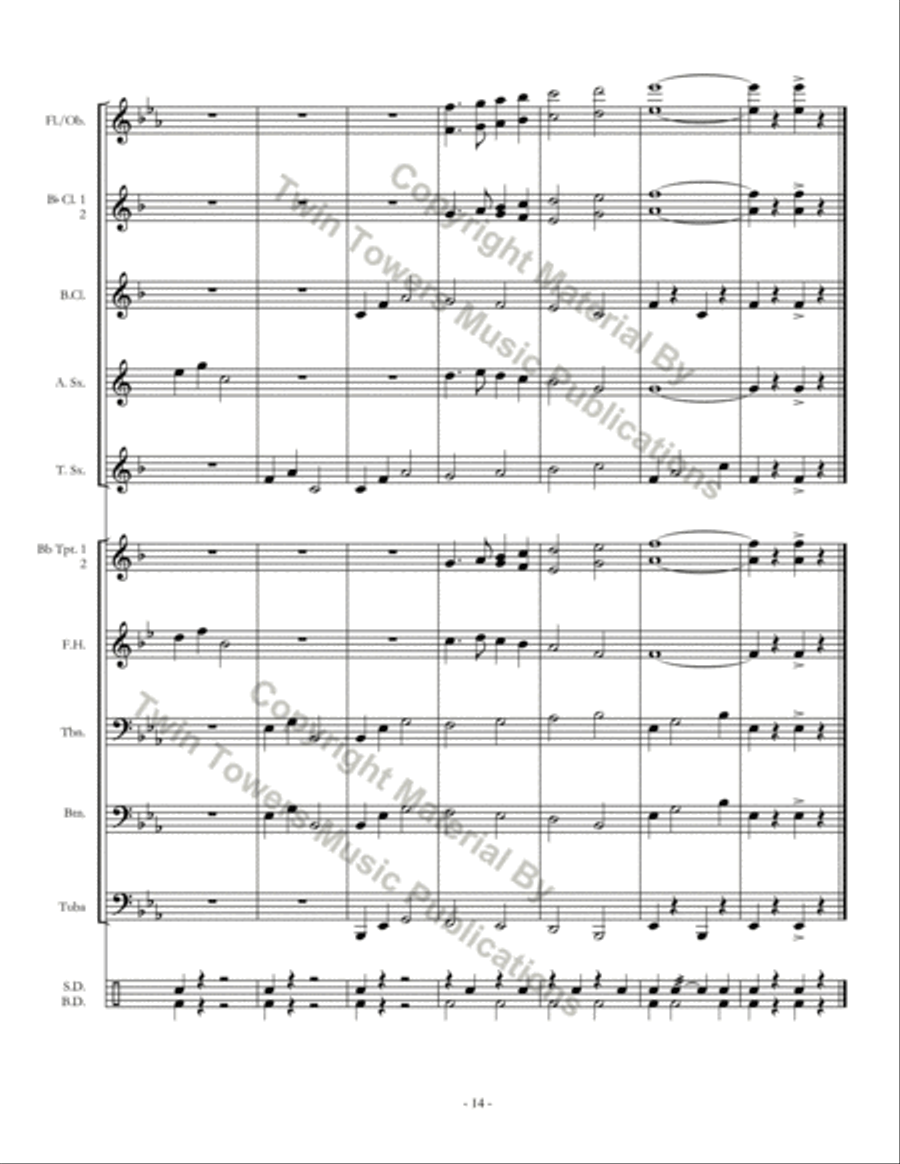 Pebblebrook March Pebblebrook March Concert Band scores gallery preview page 15
