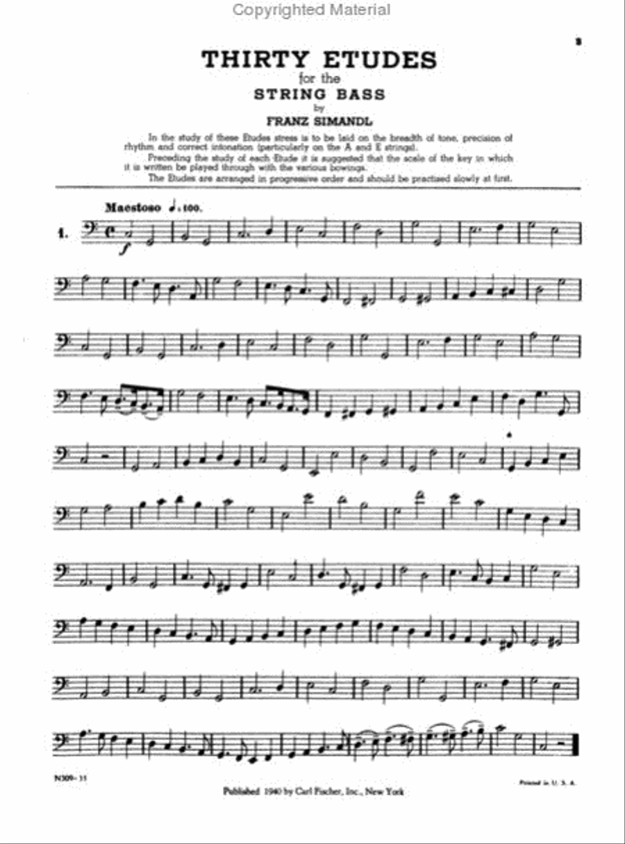 30 Etudes for the String Bass Double Bass scores gallery preview page 2