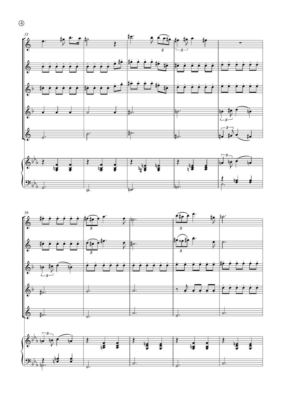 Serenade (Ständchen) Saxophone Quintet scores gallery preview page 4