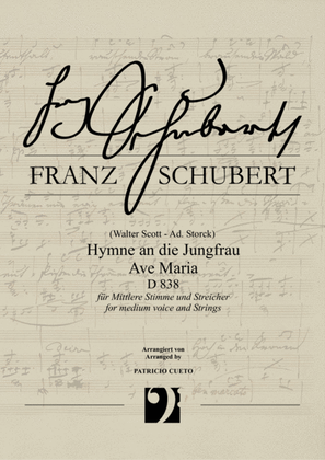 Book cover for Ave Maria (Hymne an die Jungfrau) D839 (Franz Schubert) - arranged for Medium voice and Strings