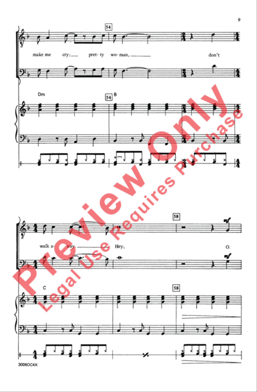Oh, Pretty Woman Men's Choir scores gallery preview page 9