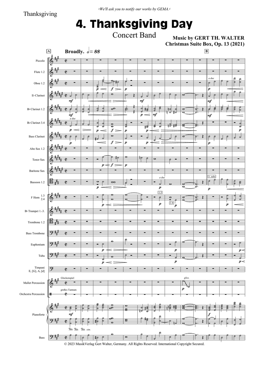 Thanksgiving Day Concert Band scores gallery preview page 1