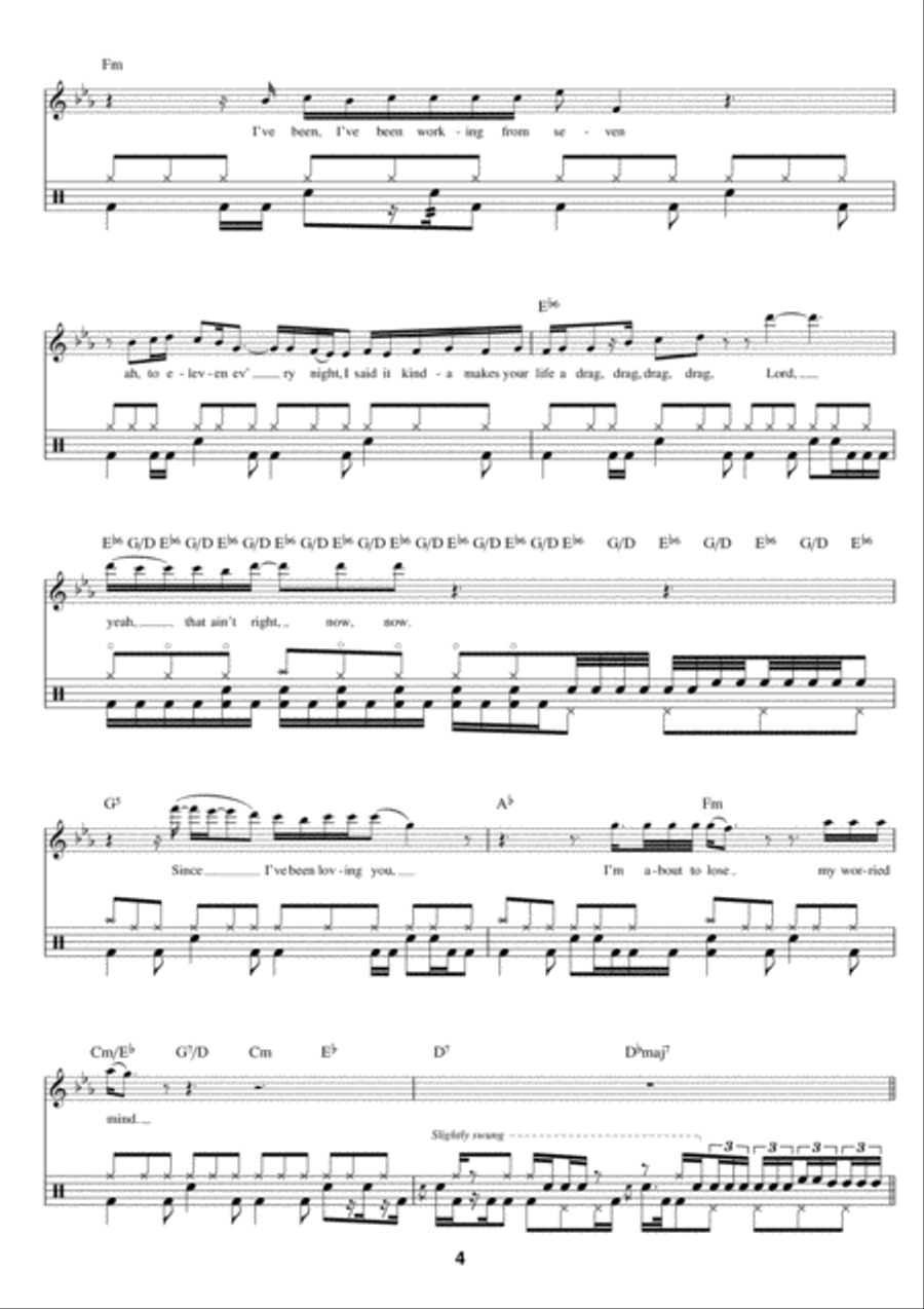 Since I've Been Loving You Drums scores gallery preview page 4