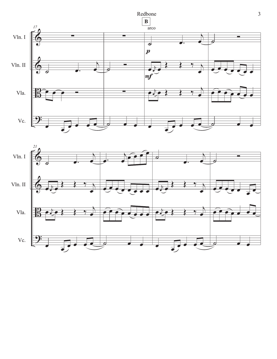 Redbone String Quartet scores gallery preview page 3